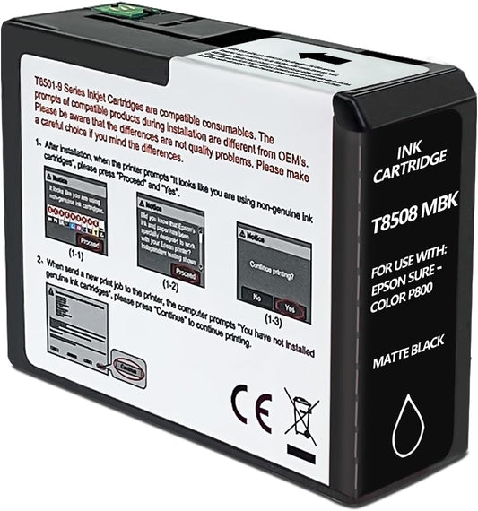 Matte Black T850 Ink Cartridge for Epson Surecolor P800 Printer