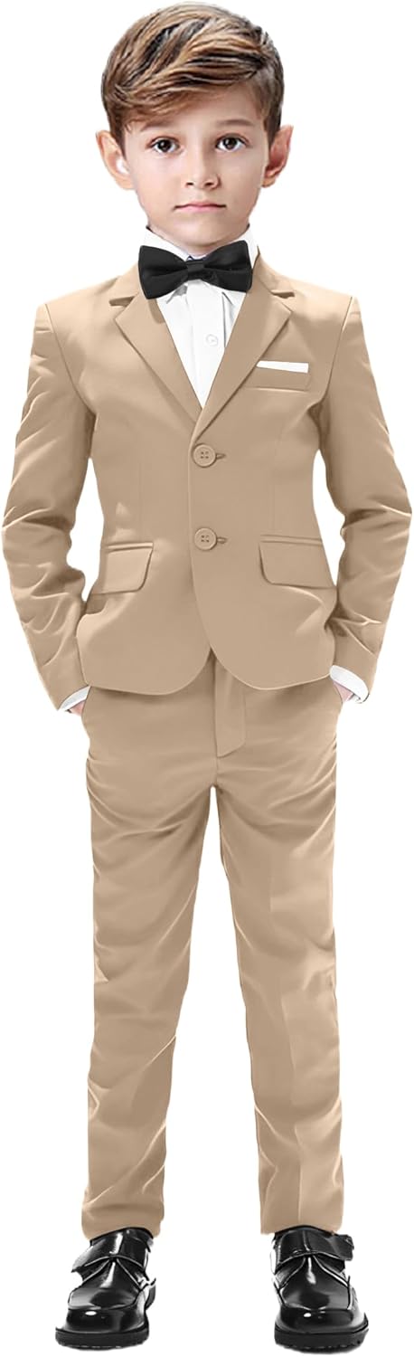 Boys Suits 5 Pieces Slim Fit Blazer Pants Outfit for Wedding