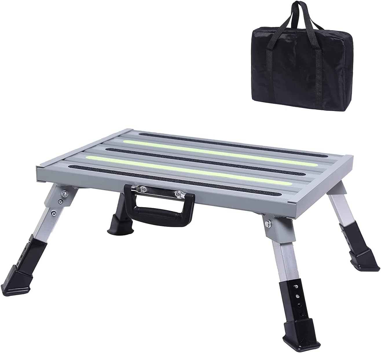 Safety RV Steps Adjustable Aluminum Folding Platform Step Stool