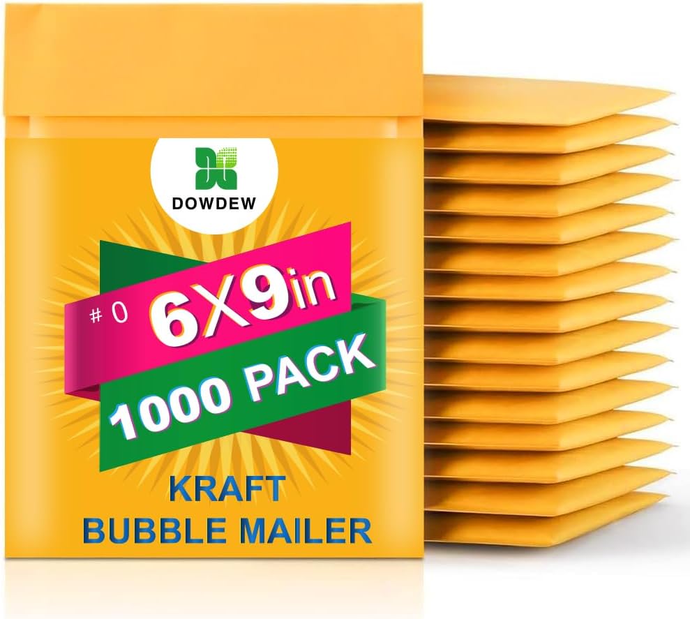 Kraft Bubble Mailers for Secure Shipping - 1,000 Pack #0 Envelopes