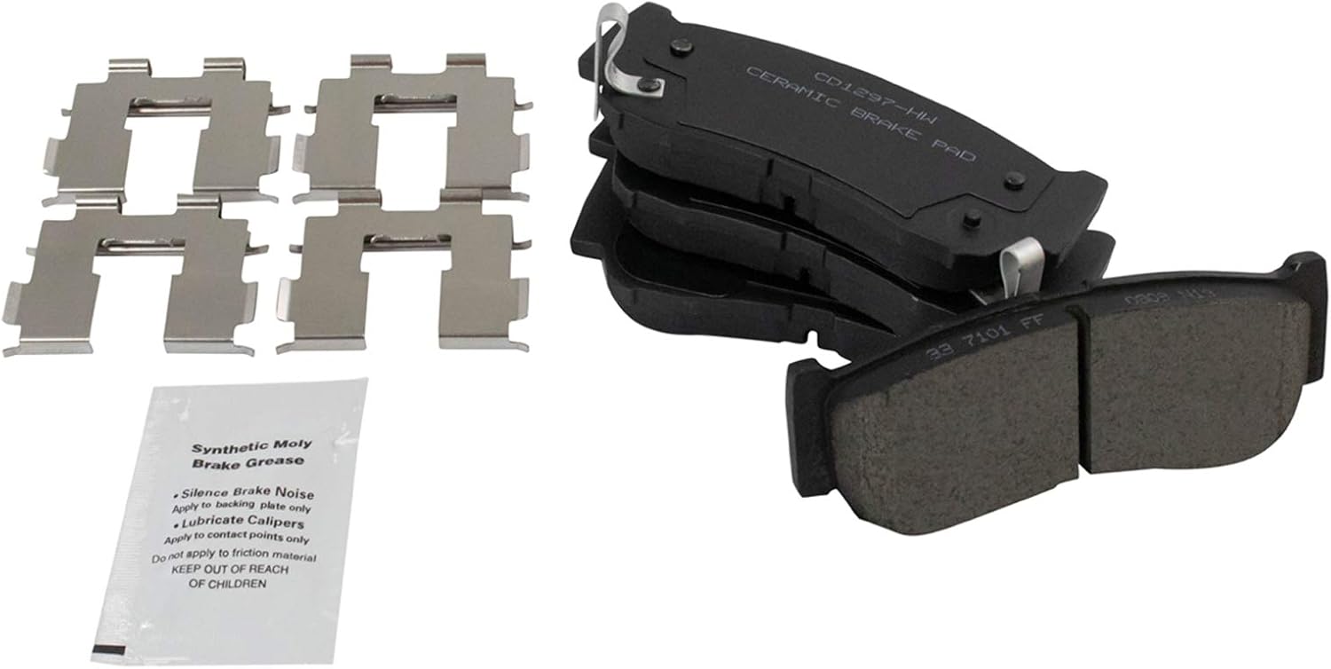 TRQ Rear Brake Pads Ceramic for 2007-2009 Hyundai Santa Fe