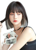 MGRANDE inner gray bob semi-long wig - natural small-face effect