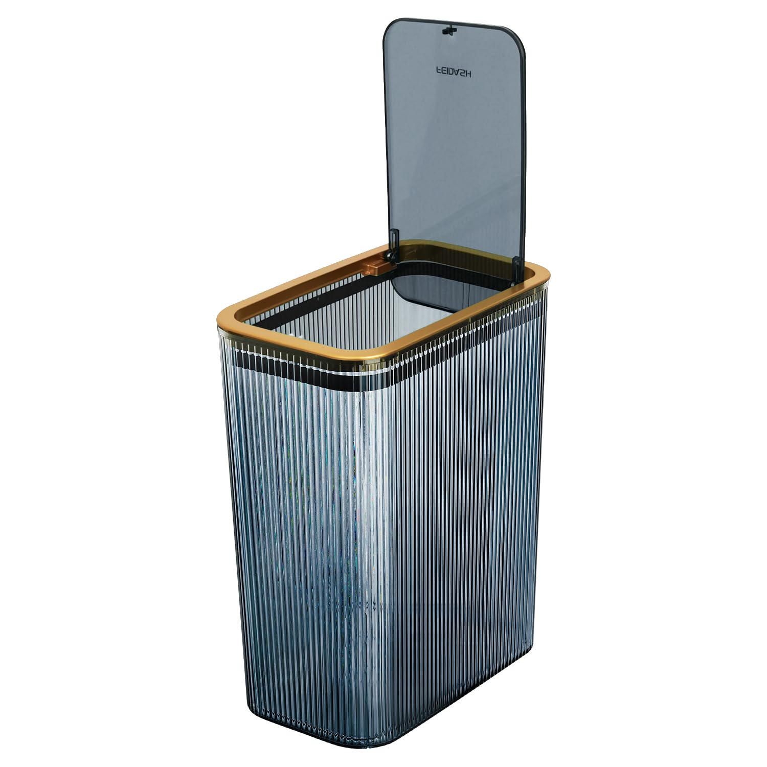 Transparent Trash Can with Press Top Lid for Home and Office