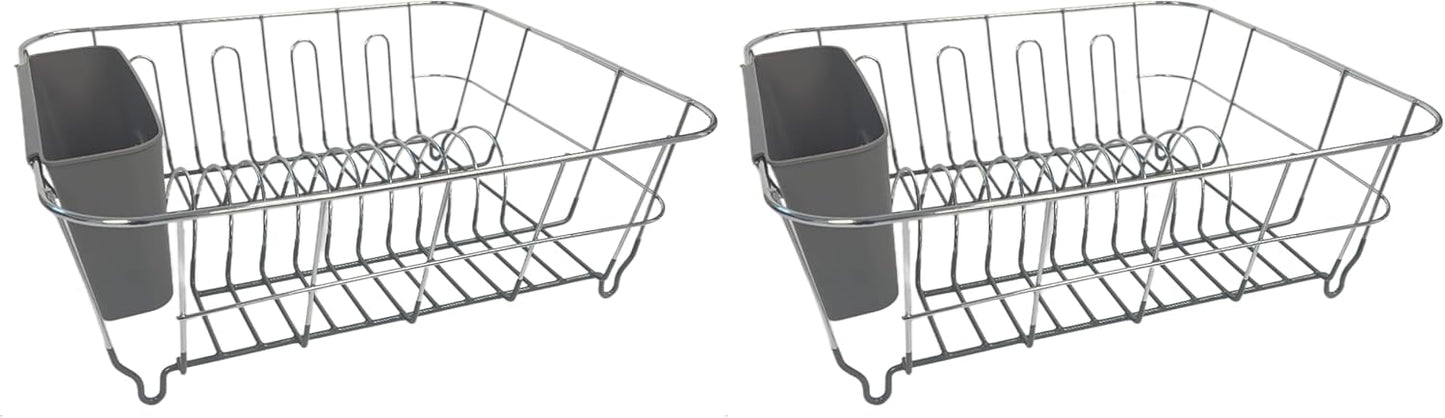 Compact 2-Piece Dish Drying Rack & Cutlery Holder Set