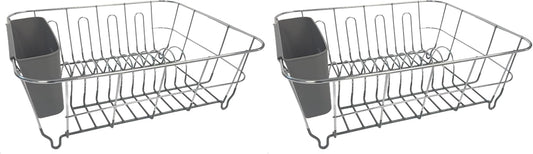 Compact 2-Piece Dish Drying Rack & Cutlery Holder Set