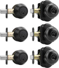 Exterior Deadbolt and Keyed Entry Black Door Knob Set - Durable
