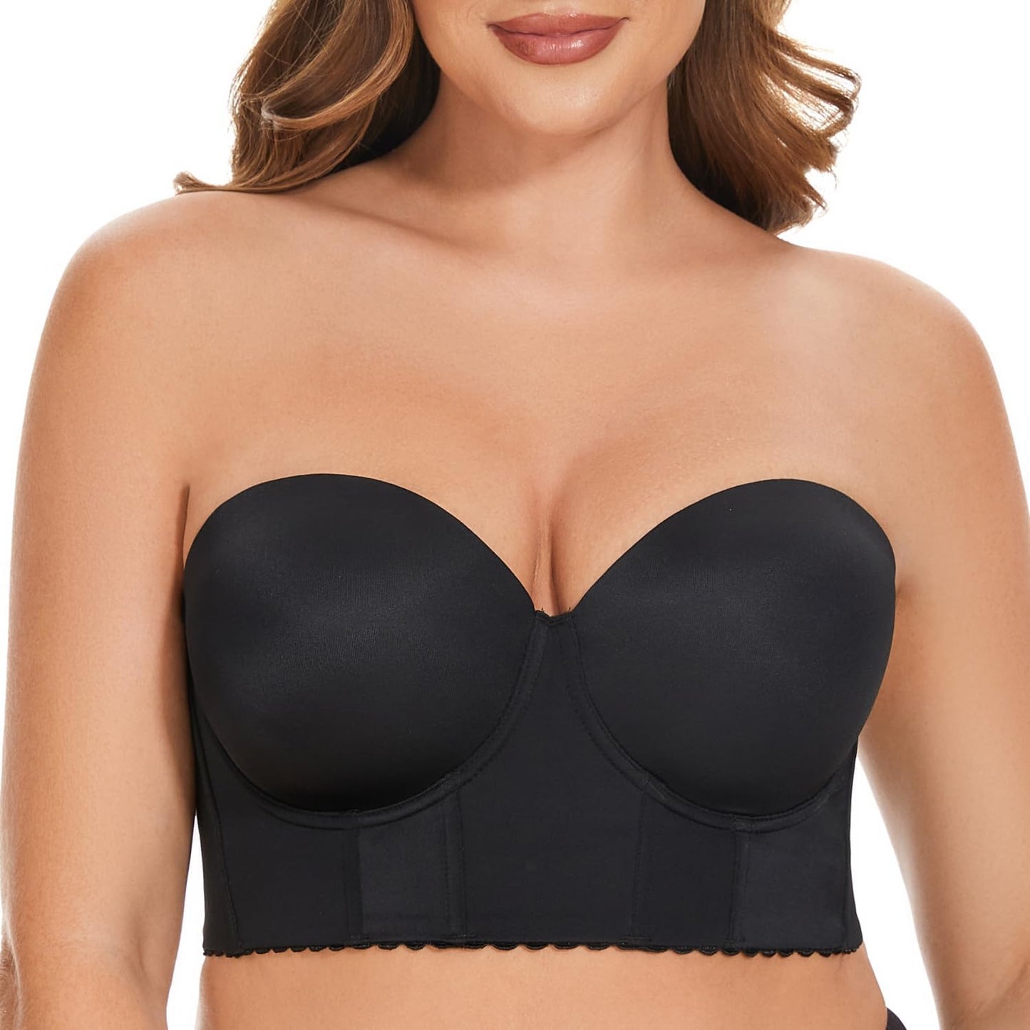 SEA BBOT Women Longline Strapless Bra for Full Figure Comfort