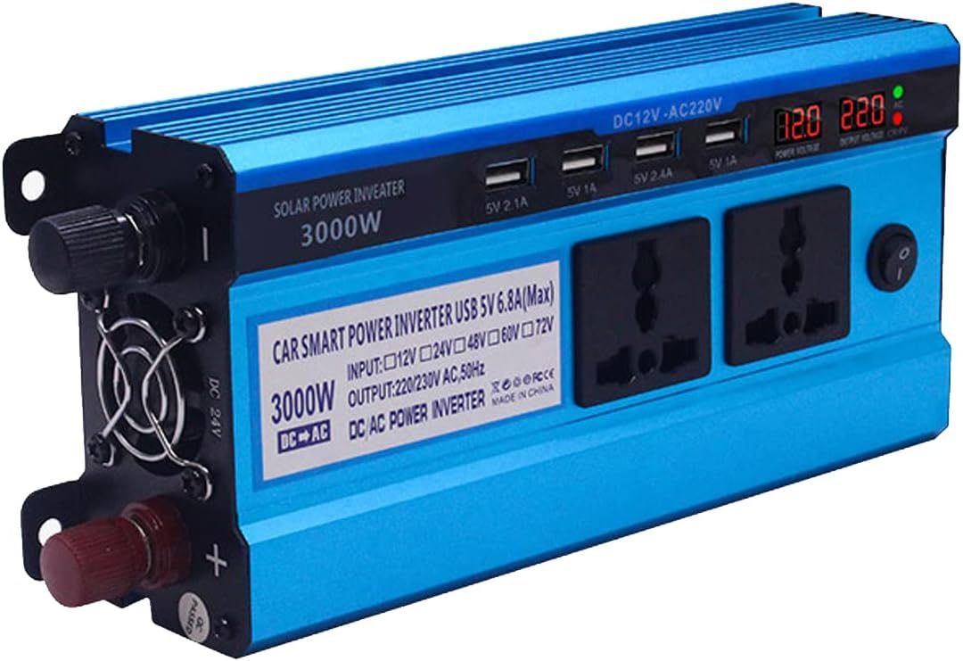 1500W Power Inverter: Convert DC to AC with LED Display!