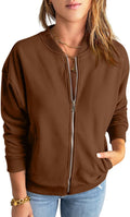GeGekoko Womens Zip Up Sweatshirt Jacket - Casual Loose Outerwear