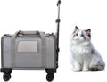 Pet Carrier with Wheels for Large Cats and Small Dogs Travel