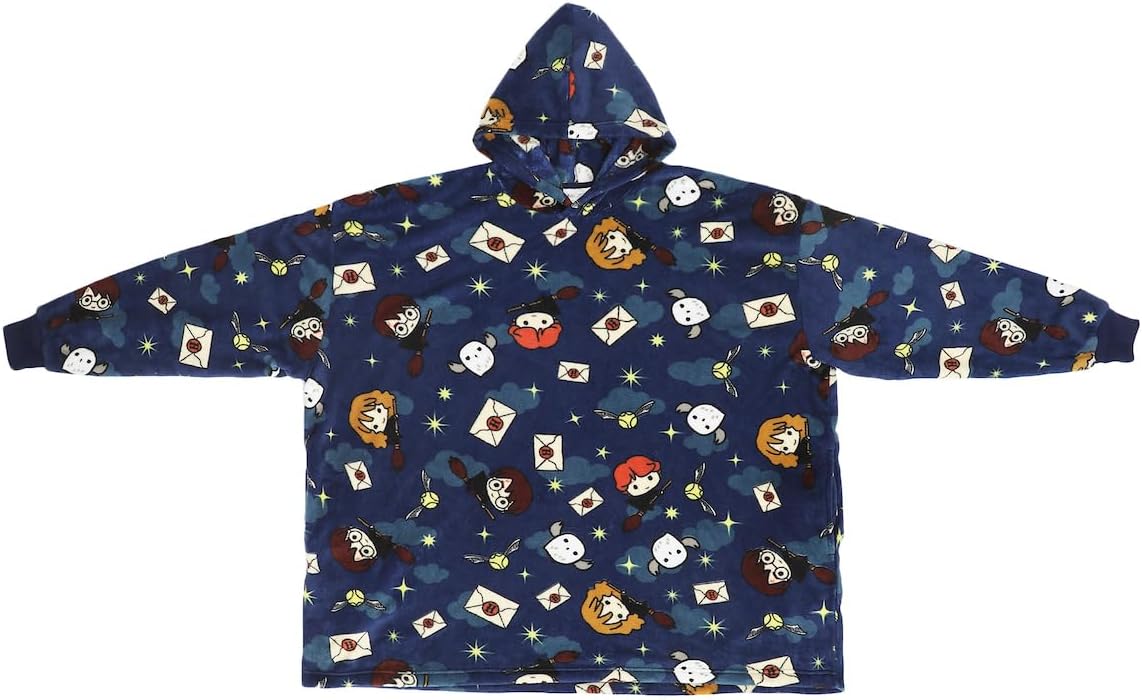 Harry Potter Chibi Blue Hoodie Blanket