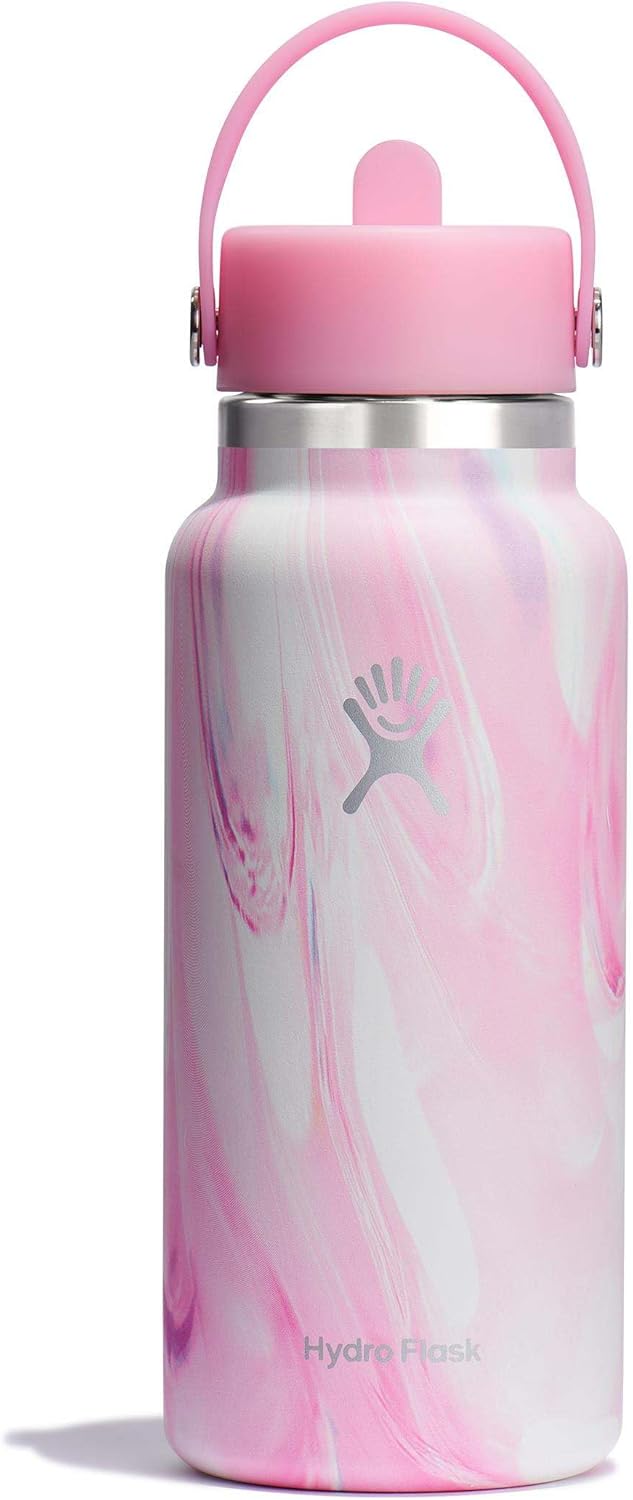 Hydro Flask Water Bottle 32 Oz Jelly Pink with Flex Straw Lid