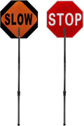 Kanayu 18x18 Inch Reflective Stop Slow Paddle Sign for Traffic