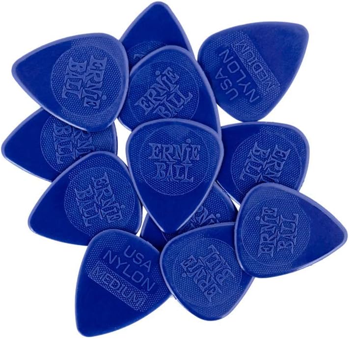 Ernie Ball Nylon Guitar Picks 12-pack, Medium - Durability & Precision