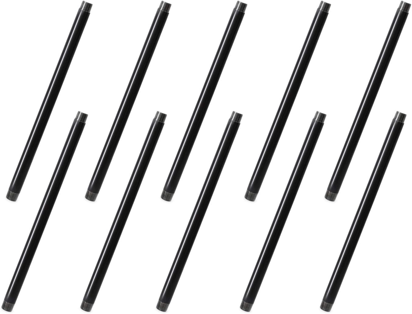 TZH 10 Pack Industrial Pipe - Heavy Duty Pre-Cut Steel Grey