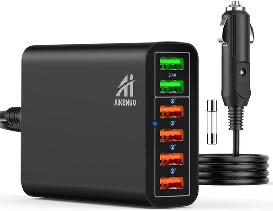 96W 6 Port QC3.0 Fast Car Charger