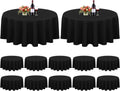 12 Pack Round Tablecloth Black 90 in - Durable Event Covers