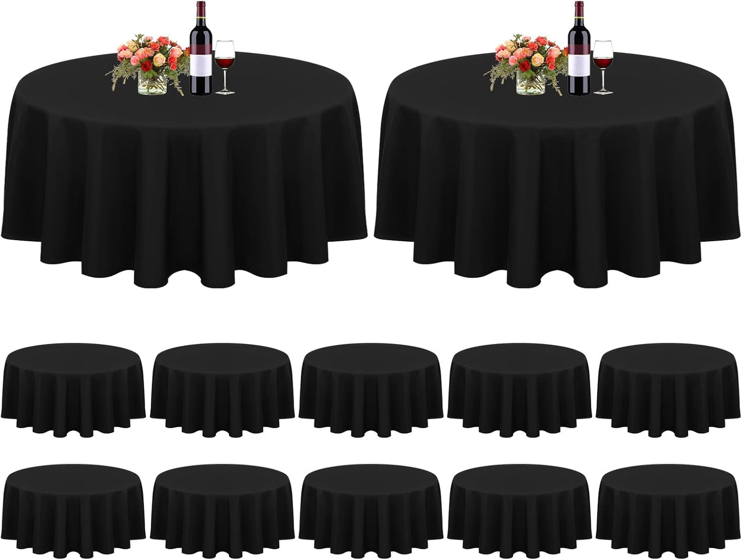 12 Pack 90 Inch Round Tablecloths for Elegant Events and Dining
