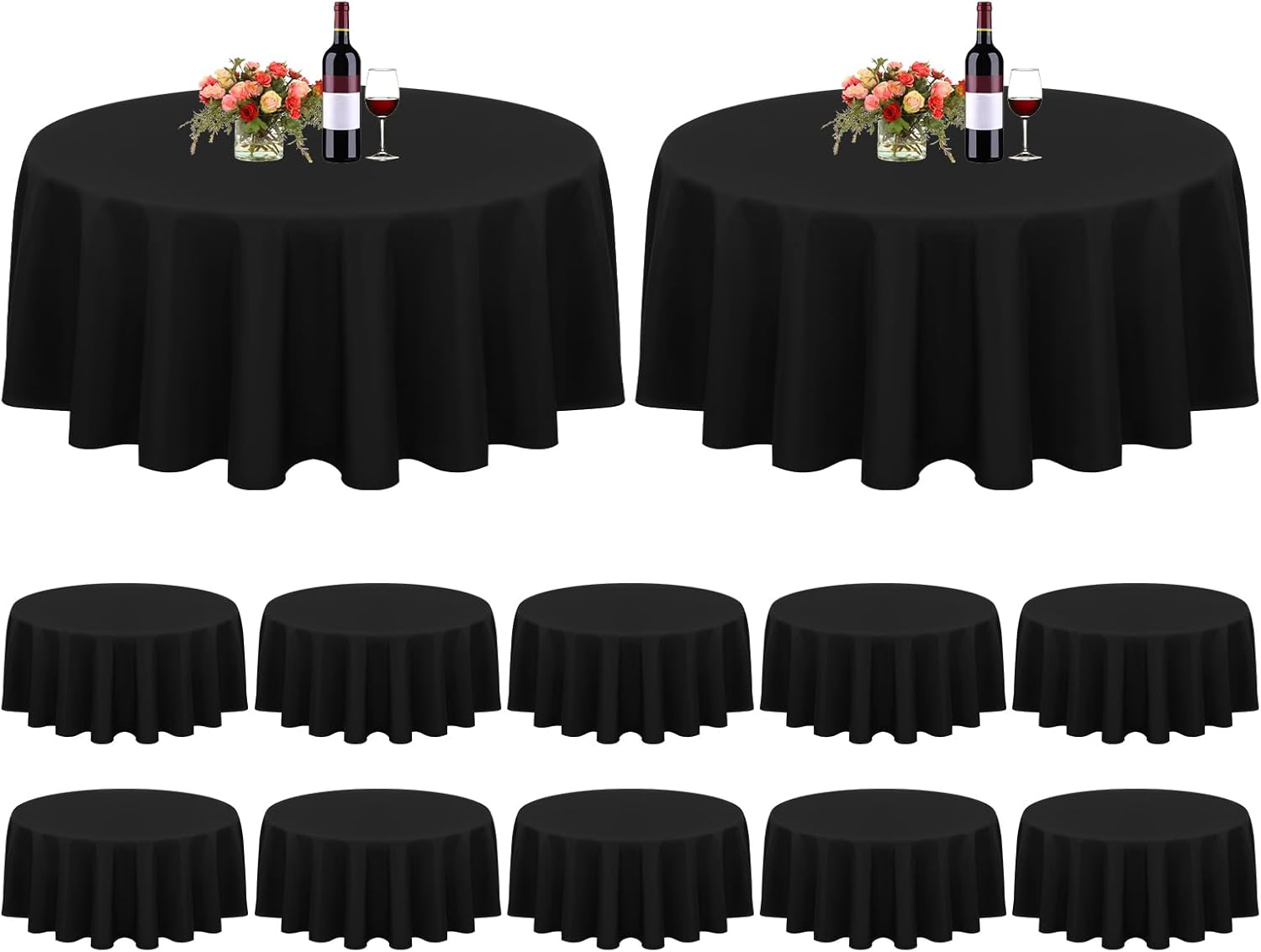 12 Pack 90 Inch Round Tablecloths for Elegant Events and Dining