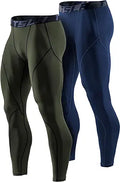 TSLA Thermal Compression Pants for Men - Warm Fleece Base Layer
