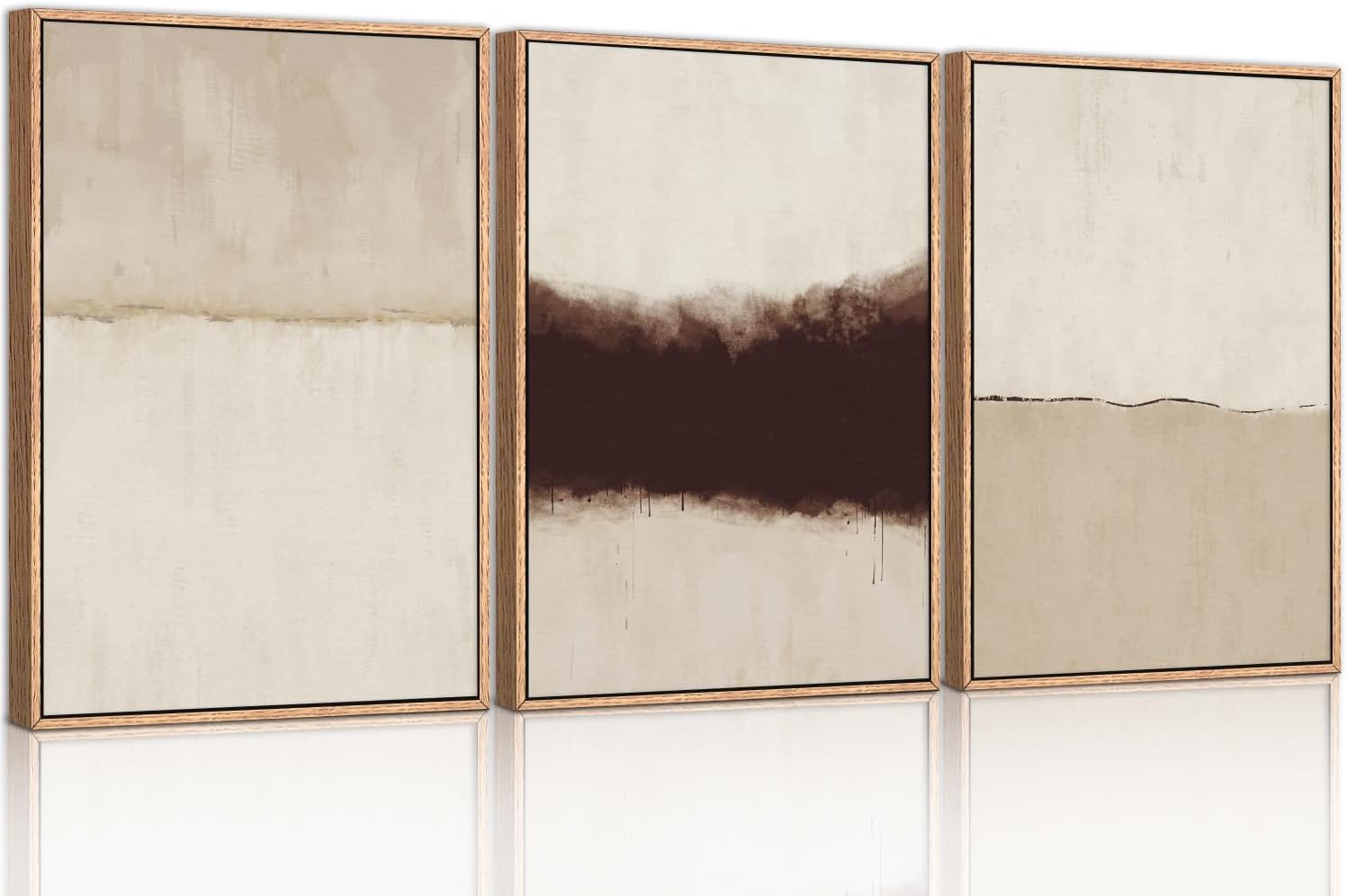 Large Abstract Framed Canvas Wall Art Set for Modern Decor