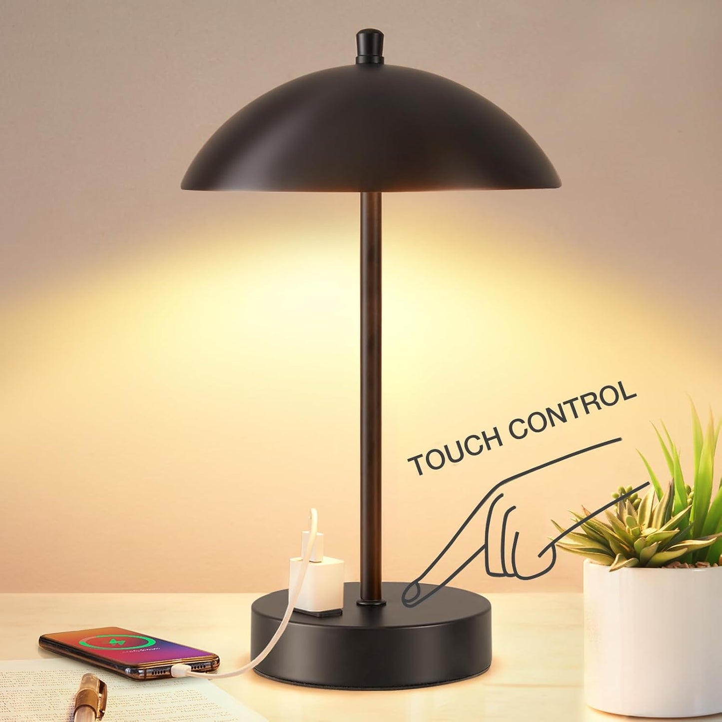 Modern LED Desk Lamp with Dimmable Touch Control for Home