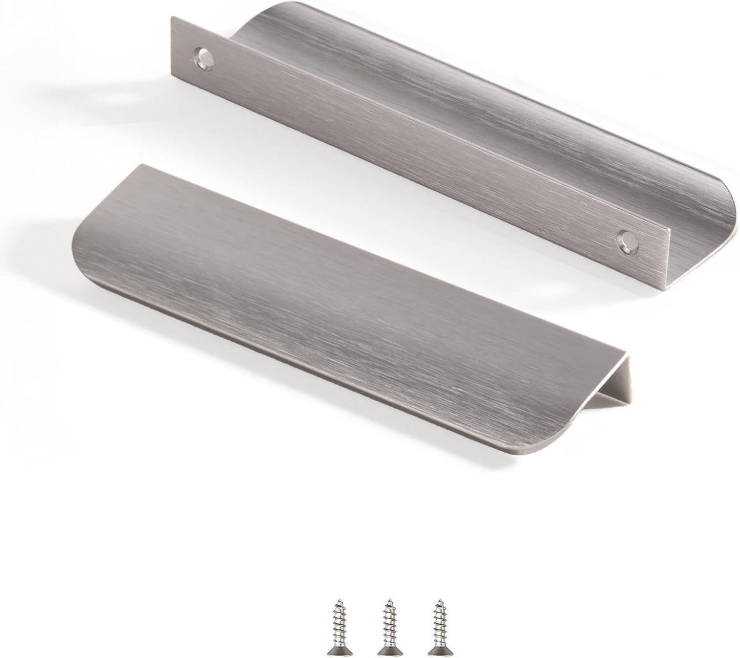 Edge Finger Tab Pulls for Cabinets - Modern Brushed Nickel Design