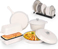 Enameled Cast Iron Cookware Set 5-Piece - Versatile Oven-Safe Pots