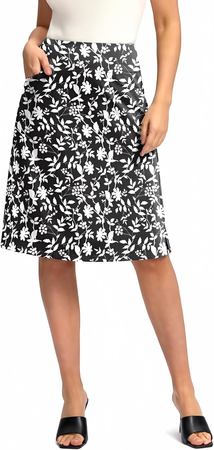 Viodia 25 Inch Knee Length Skorts for Women with Pockets