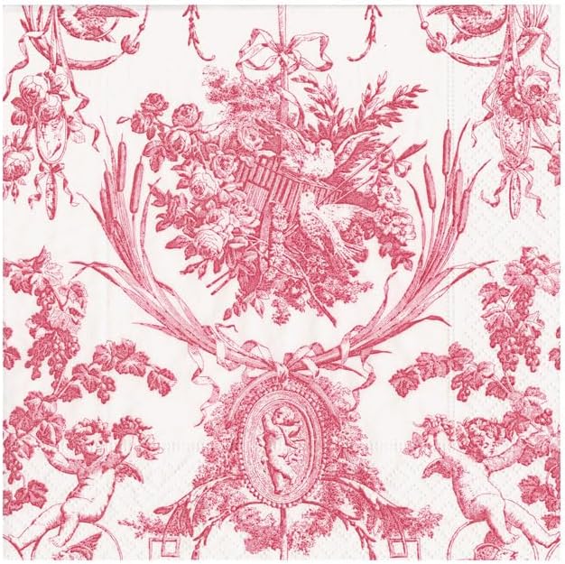 Set the Mood: Caspari Romantic Toile Rose Cocktail Napkins