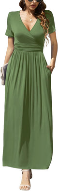 LILBETTER Women's Summer Wrap Waist Maxi Dress - Soft, Flattering Fit