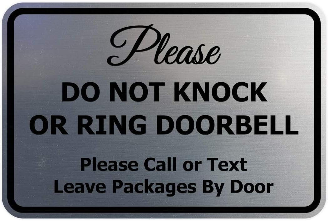Classic Framed Please Do Not Knock Door Sign - 5 Pack