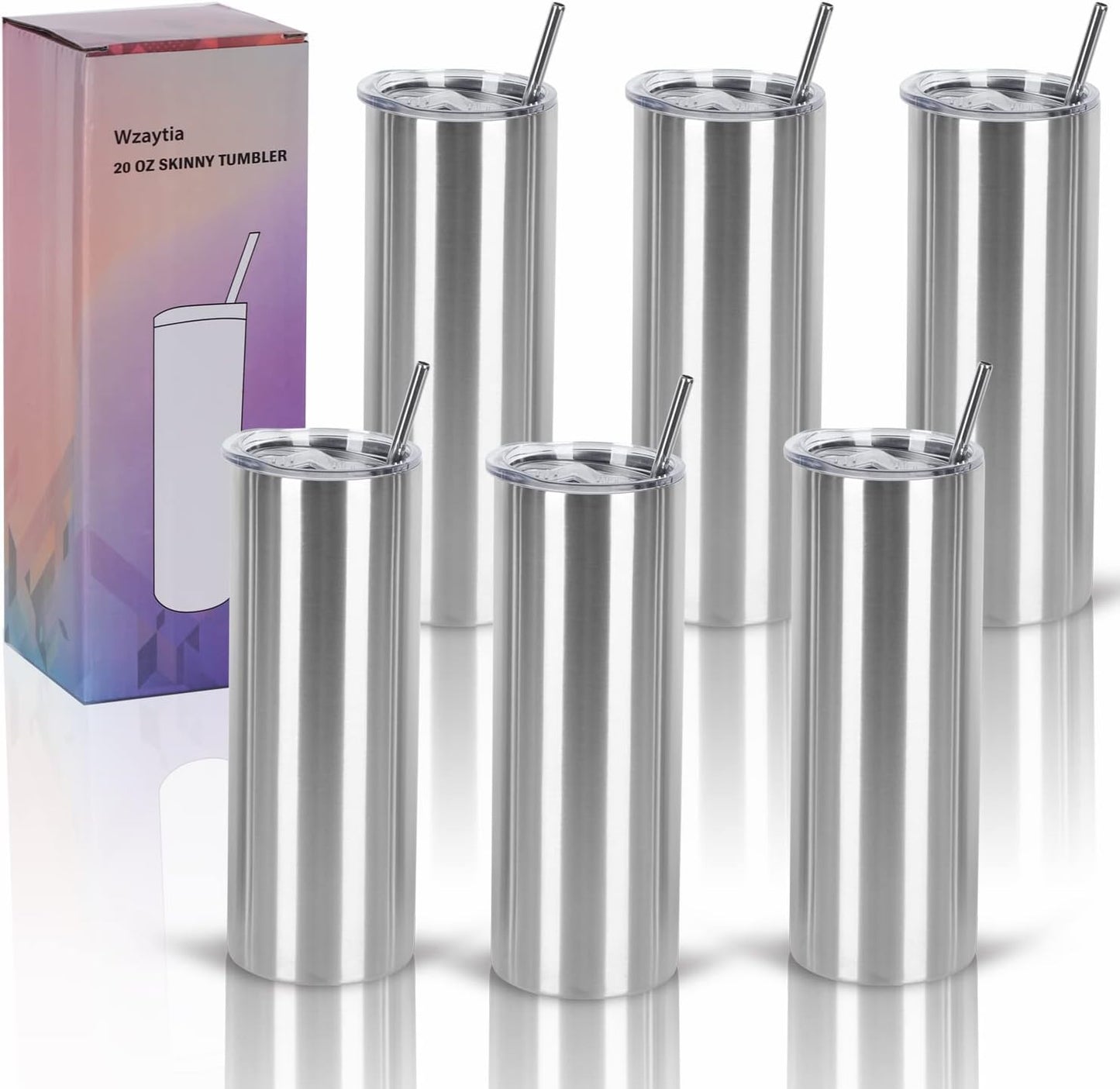 20 Oz Straight Skinny Tumblers Set for DIY and Gifting