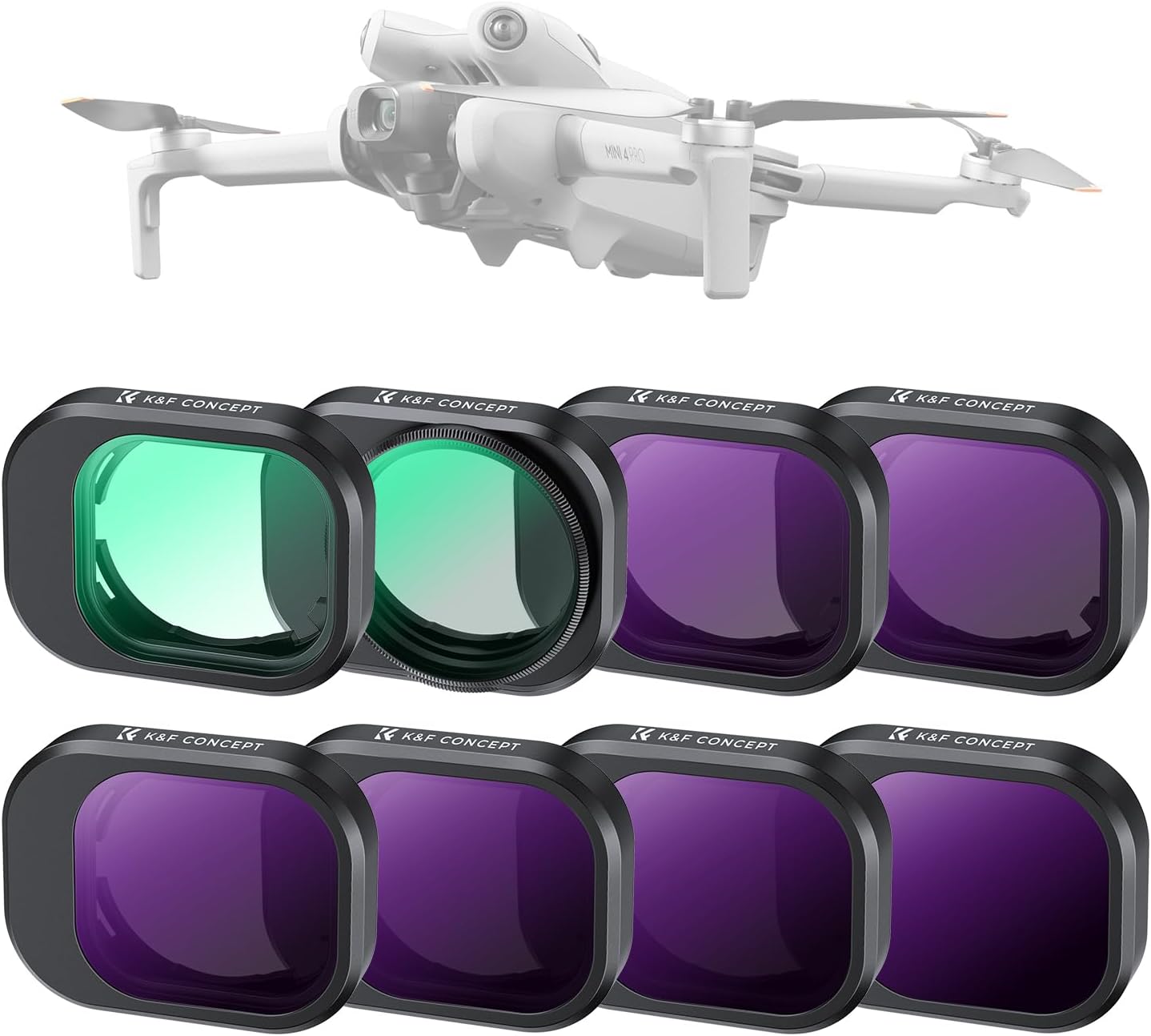 K&F Concept UV CPL ND Filter Set for DJI Mini 4 Pro - 8 Pack
