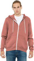 Bella & Canvas Men's 3739 Unisex Poly-Cotton Fleece Full-Zip Hoodie oz