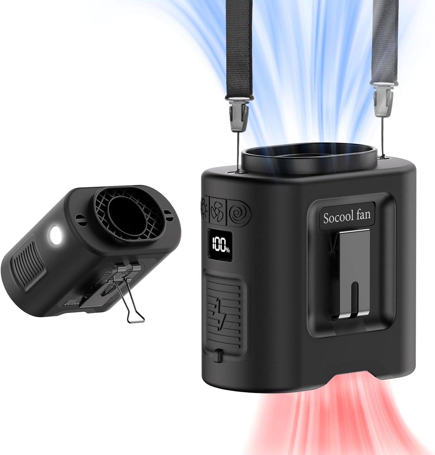Socool 14500mAh Portable Waist Fan for Hands-Free Cooling