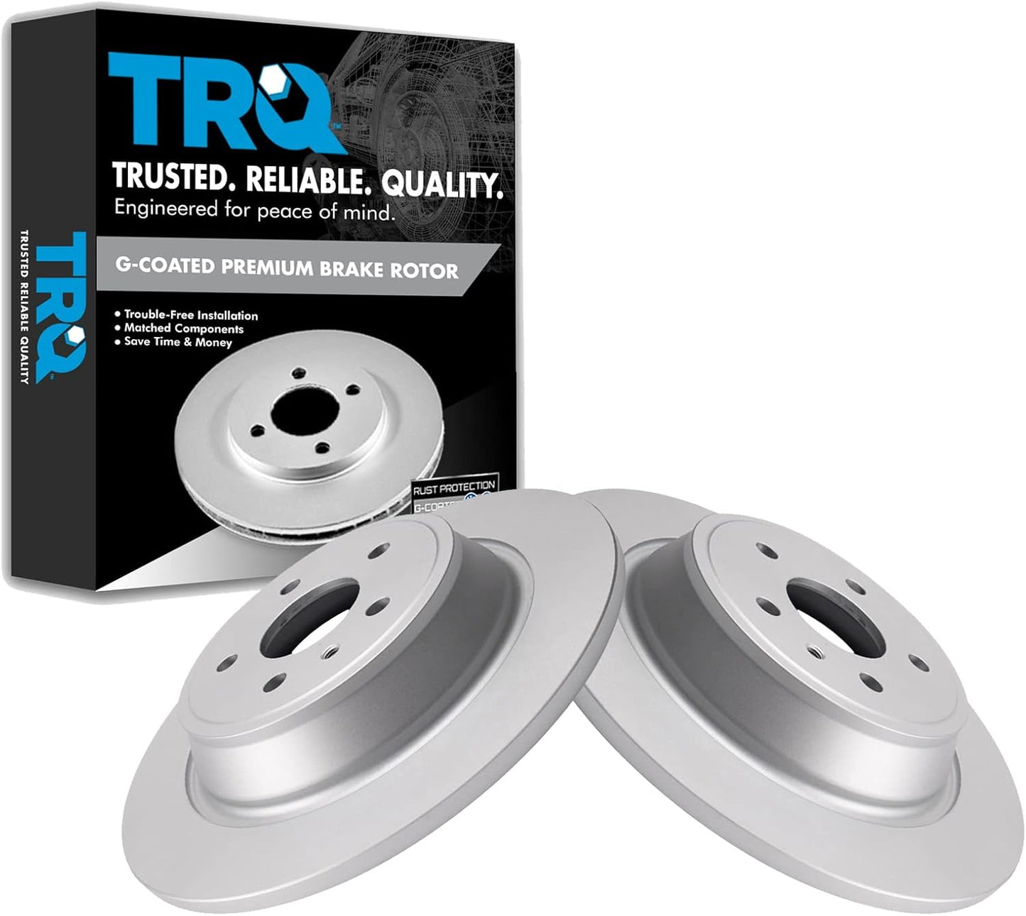 TRQ Rear Brake Rotors Set for 2017-2019 Ford Escape & More
