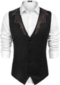COOFANDY Men's Suede Leather Vest Cowboy Western (Style 985P)