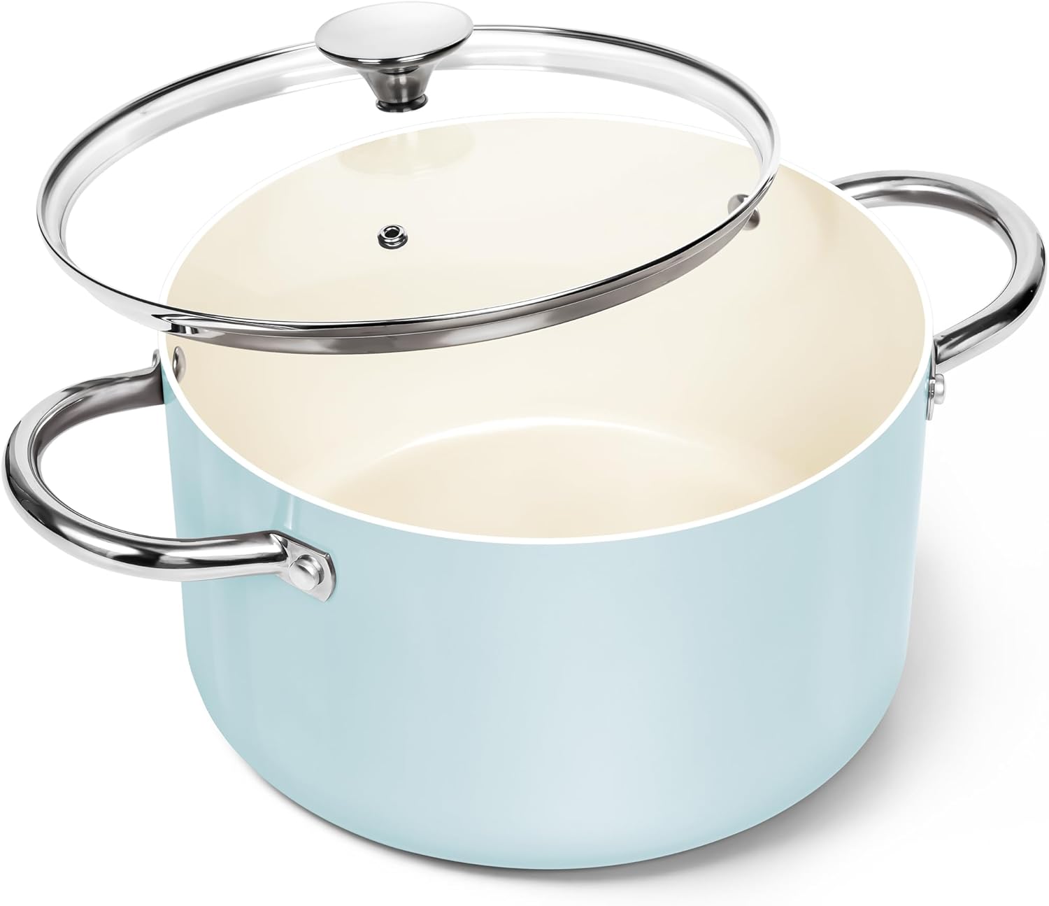 MICHELANGELO 6 Quart Stock Pot with Lid for Healthy Cooking