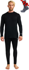 Merino Wool Base Layer Mens Set - Warm, Breathable Thermal