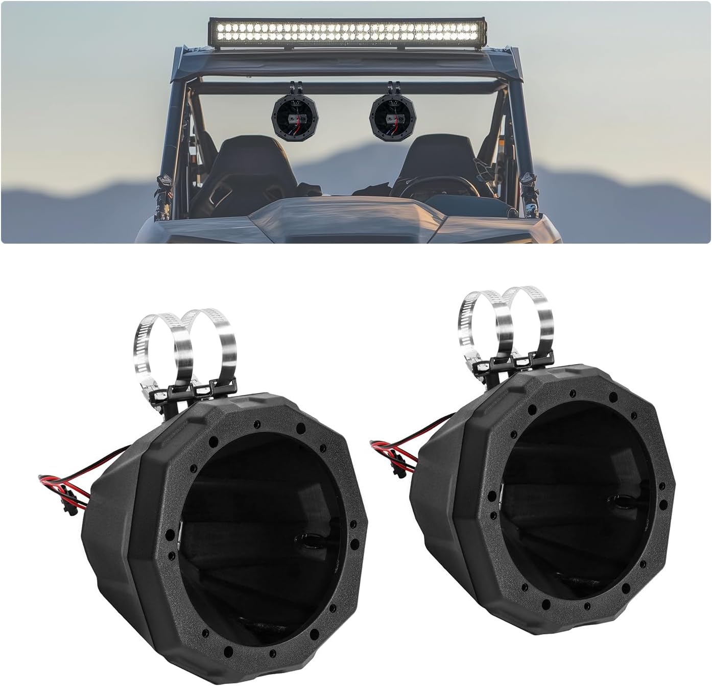 6.5 Inch Speaker Cage Pods for UTVs - Durable and Adjustable
