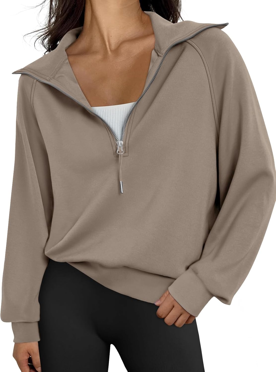 Trendy Queen Oversized Half Zip Hoodie