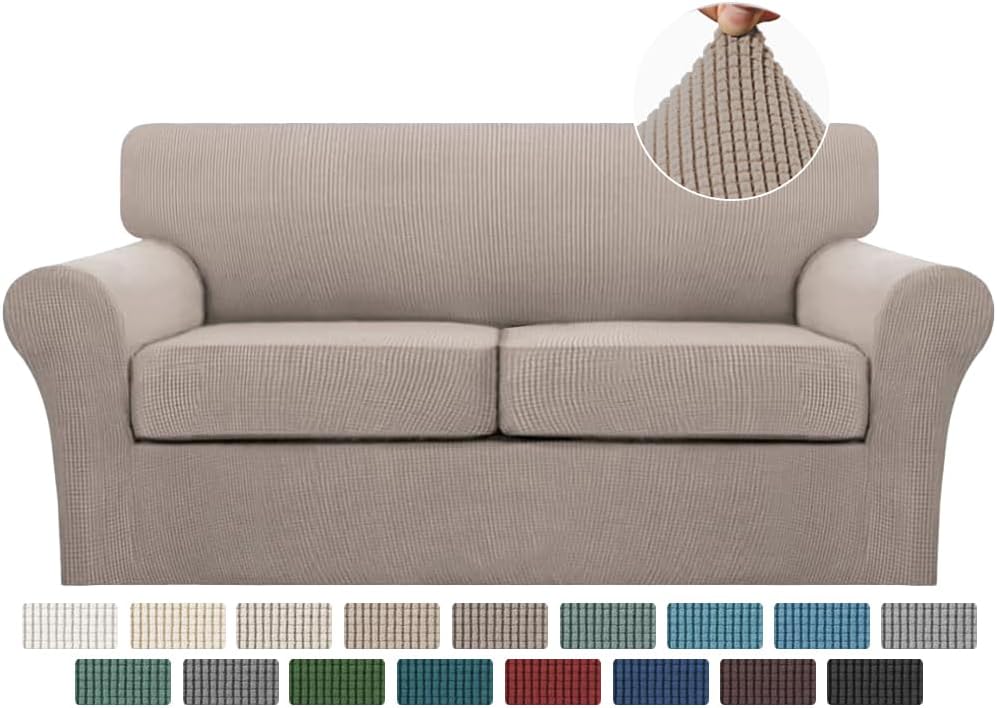 Turquoize 3 Piece Sofa Covers for 2 Cushion Couch Slipcover