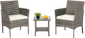 3-Piece Patio Furniture Set - Modern Wicker Bistro for Small Spaces