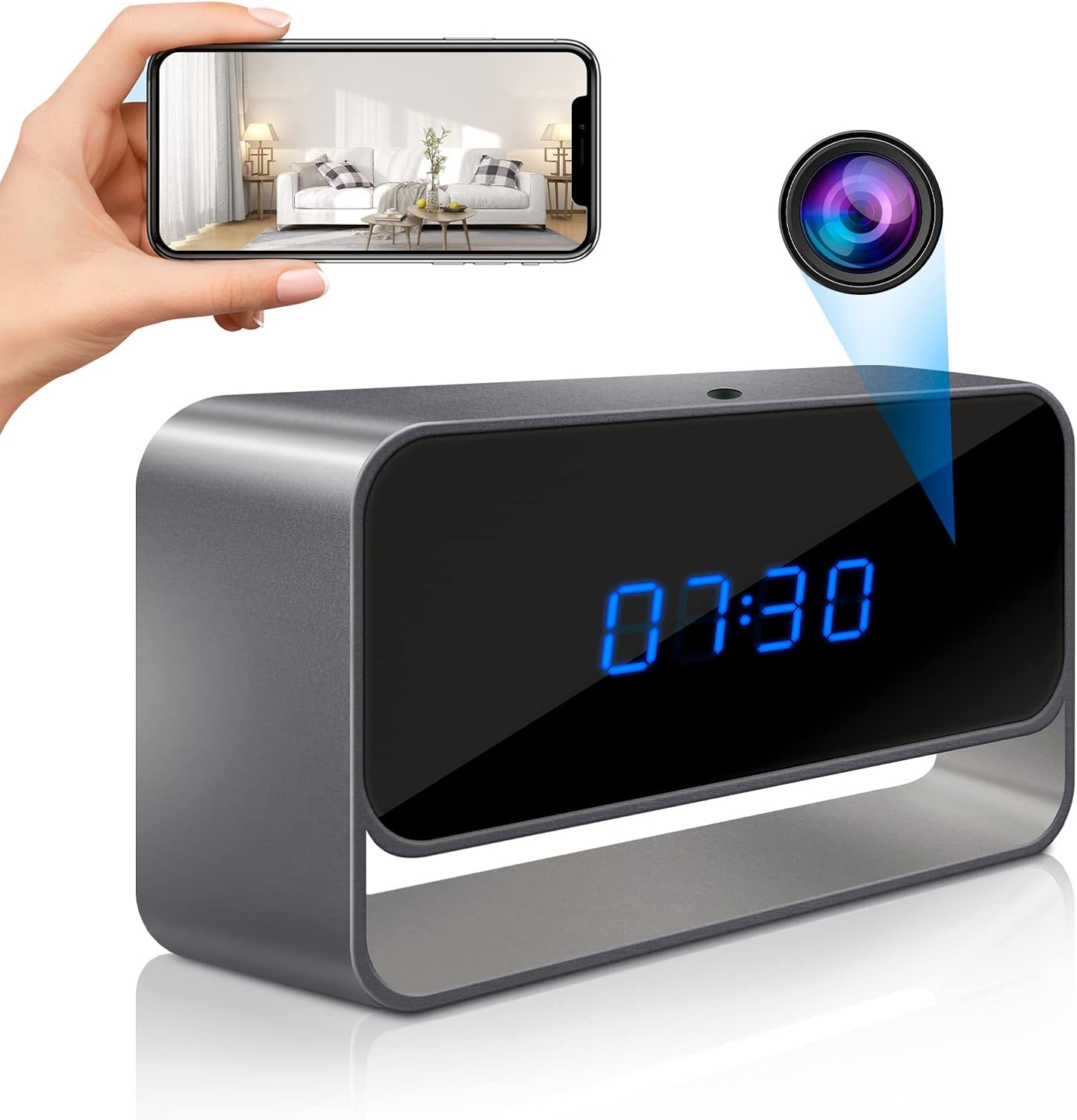 Hidden Camera Clock with Full HD 1080P and Night Vision Features
