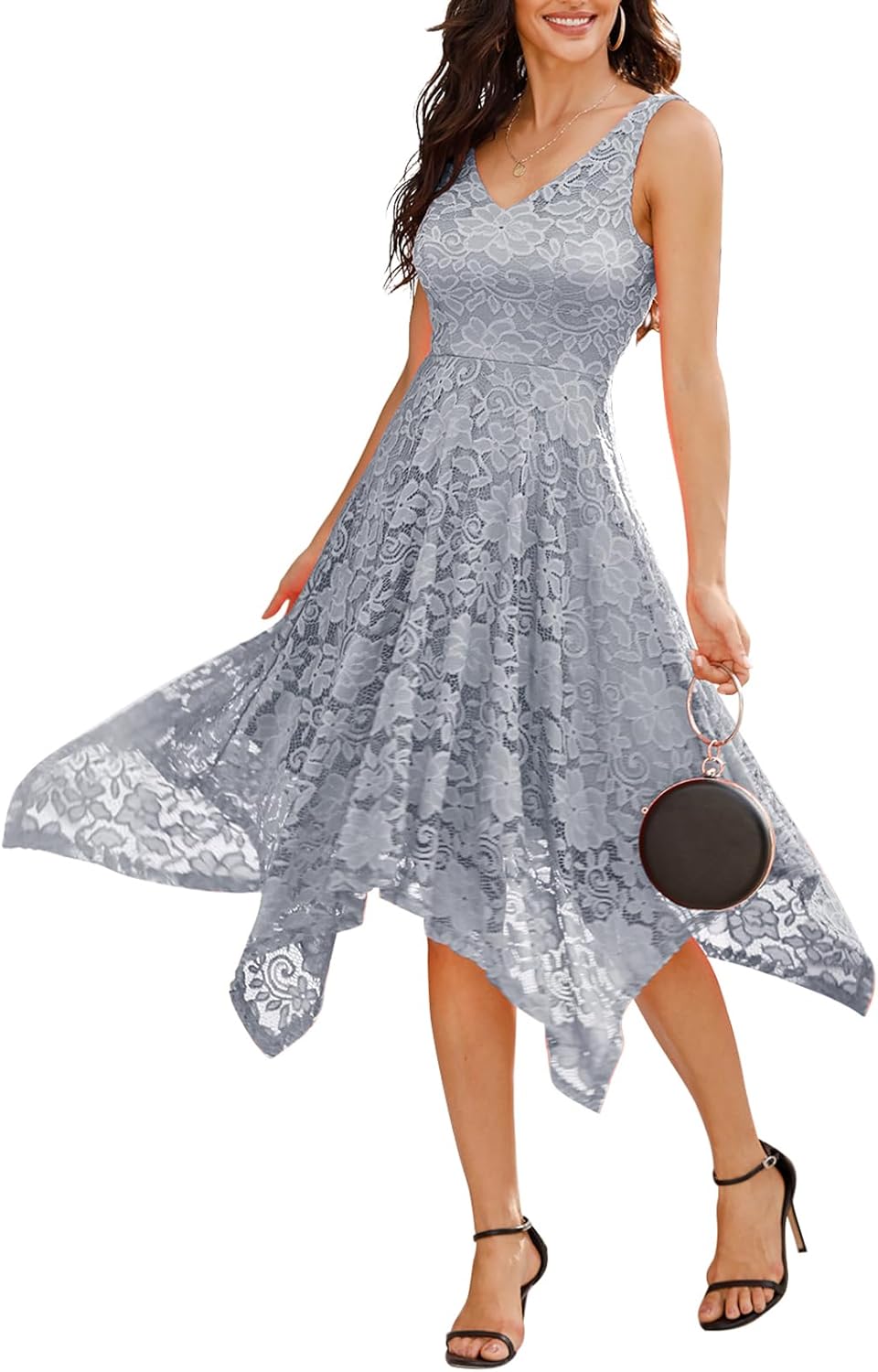 Meetjen Women's Lace Cocktail Party Dress for Weddings & Events