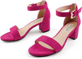 JOY IN LOVE Women's Chunky Low Heels Ankle Strap Sandals (Style QZ48)