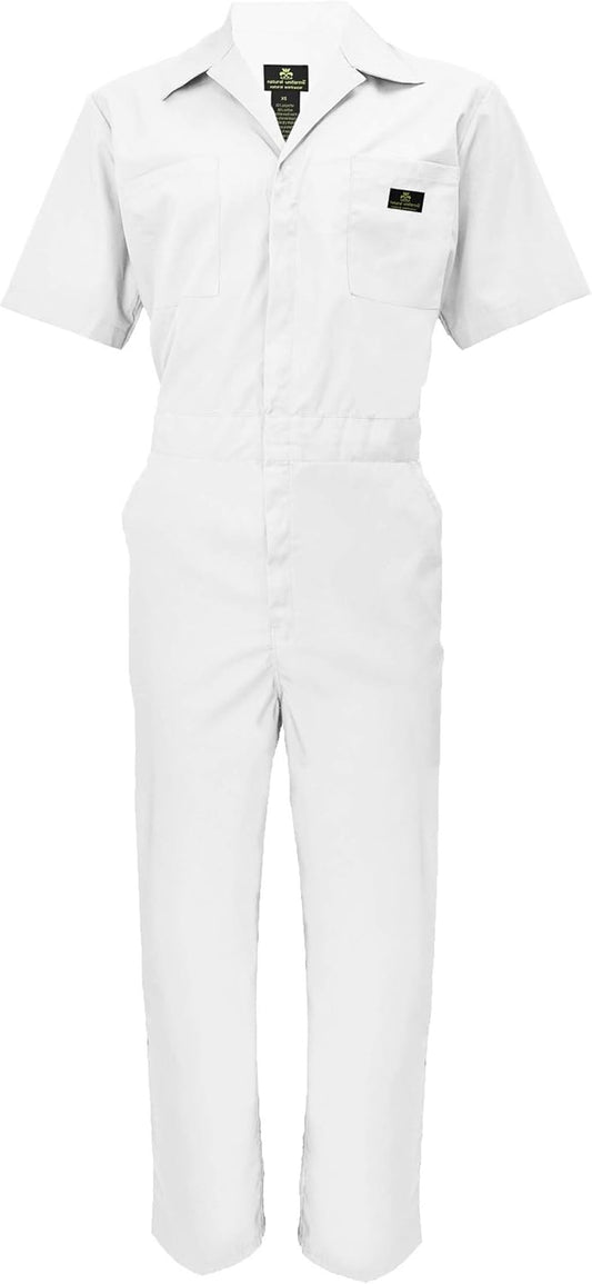 Natural Uniforms Mens Short Sleeve Zip Up Coverall for Comfort