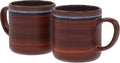 Set of 2 Jumbo Ceramic Coffee Mugs | Large Handles | Stoneware | 21oz