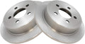 TRQ Rear Brake Rotors Set Solid Compatible with 2003-2007 Jeep Liberty